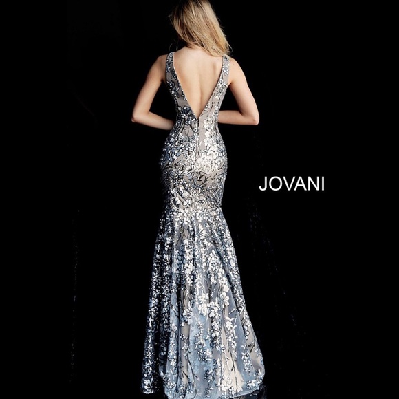 JOVANI - 65385 SEQUIN EMBELLISHED MERMAID GOWN - Picture 2 of 3